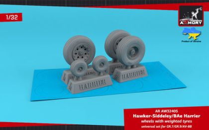 1:32 H.S. Harrier GR.7/GR.9/AV-8B wheels w/ weighted tyres