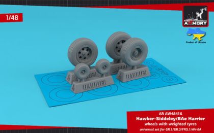 1:48 H.S. Harrier GR.1/GR.3/FRS.1/AV-8A wheels w/ weighted tyres
