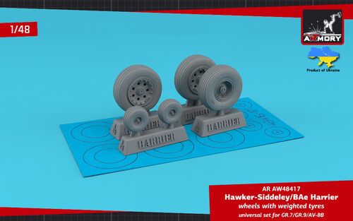 1:48 H.S. Harrier GR.7/GR.9/AV-8B wheels w/ weighted tyres