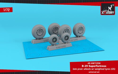 1:72 B-29 Superfortress late production wheels w/ weighted tyres (GS)