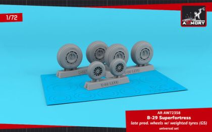1:72 B-29 Superfortress late production wheels w/ weighted tyres (GS)