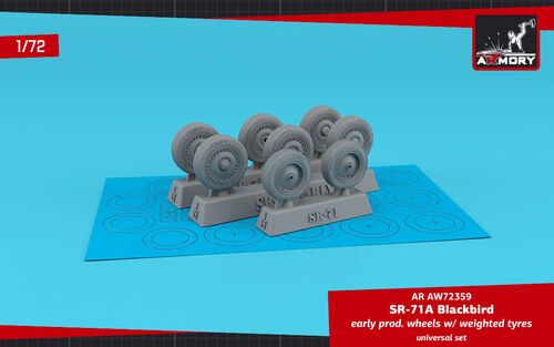 1:72 SR-71A Blackbird early type wheels w/ weighted tires
