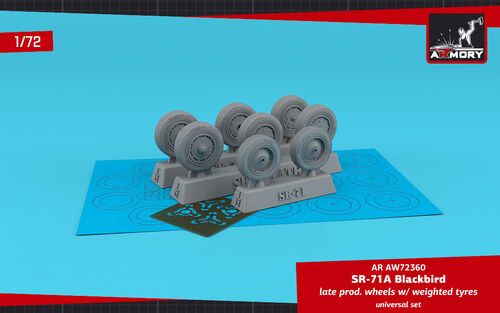 1:72 SR-71A Blackbird late type wheels w/ weighted tires