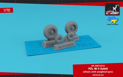1:72 PZL W-3 Sokół wheels w/ weighted tires