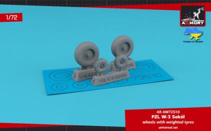 1:72 PZL W-3 Sokół wheels w/ weighted tires