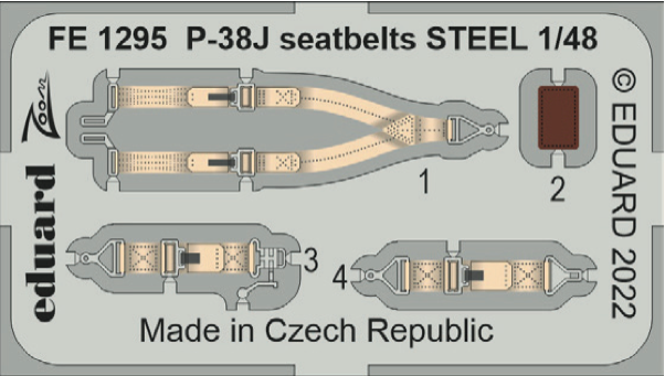 1:48 Lockheed P-38J Lightning seatbelts STEEL