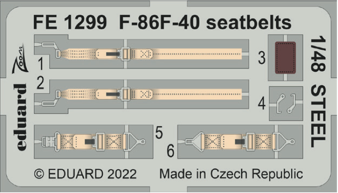 1:48 North-American F-86F-40 Sabre seatbelts STEEL