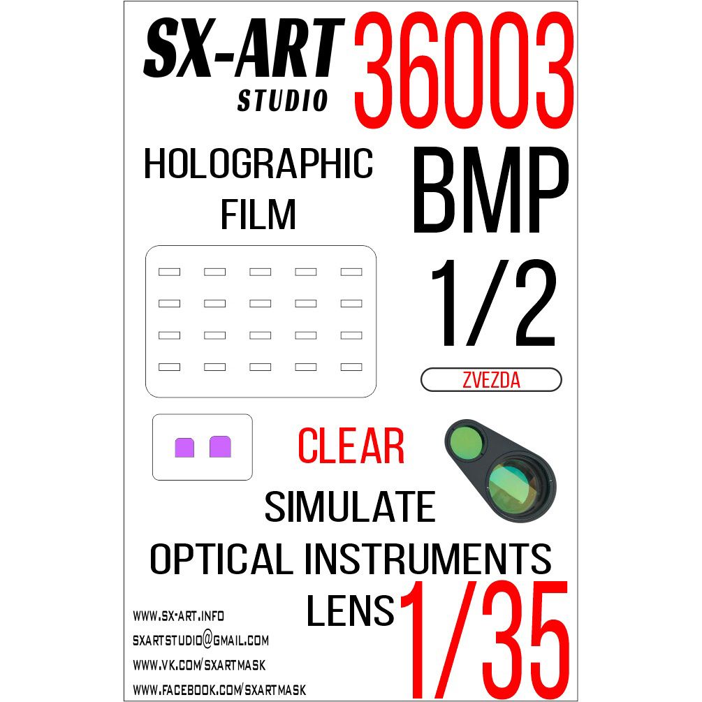 1:335 35 Imitation of BMP-1/BMP-2 inspection devices (Zvezda) Transparent