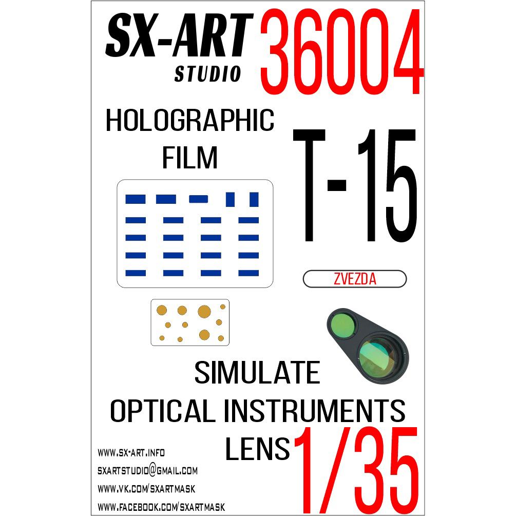 1:35 Imitation of BMPT T-15 inspection instruments (Zvezda) blue / Yellow