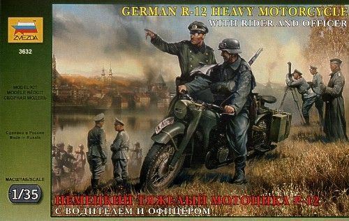 1:35 German R-12 Heavy Motorcycle with Rider