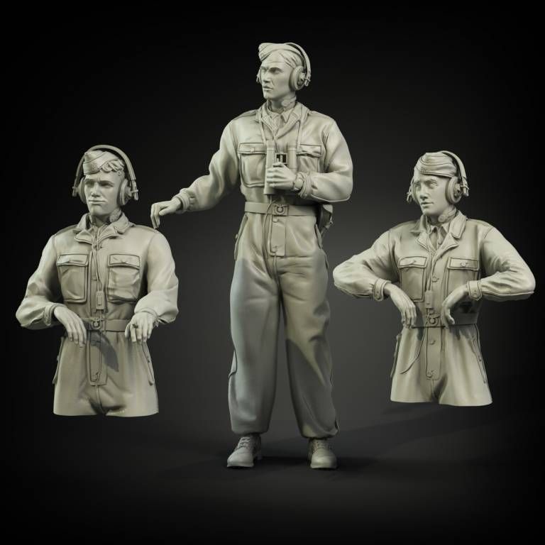 1:35 Waffen-SS camo overalls tank crew (3 figures)