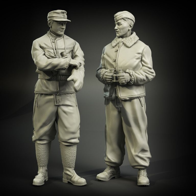 1:35 Waffen-SS tank officers winter clotches set