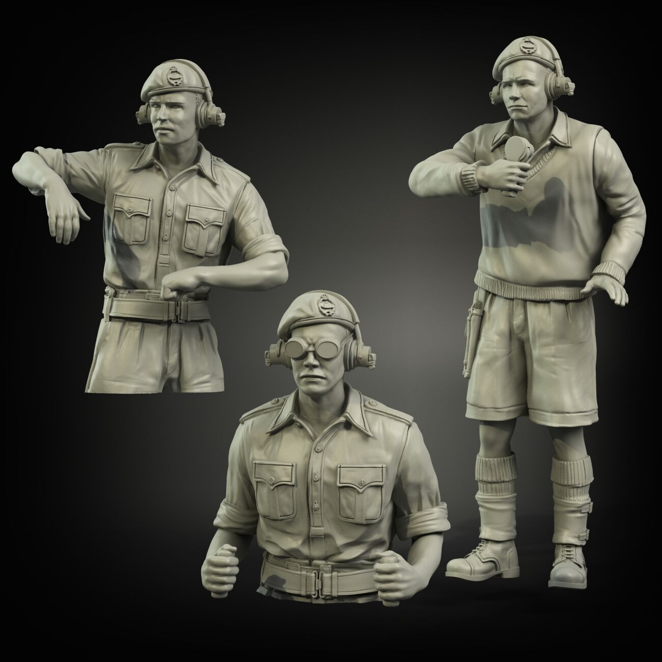 1:35 British RAC North Africa early tank crew (3 figures)