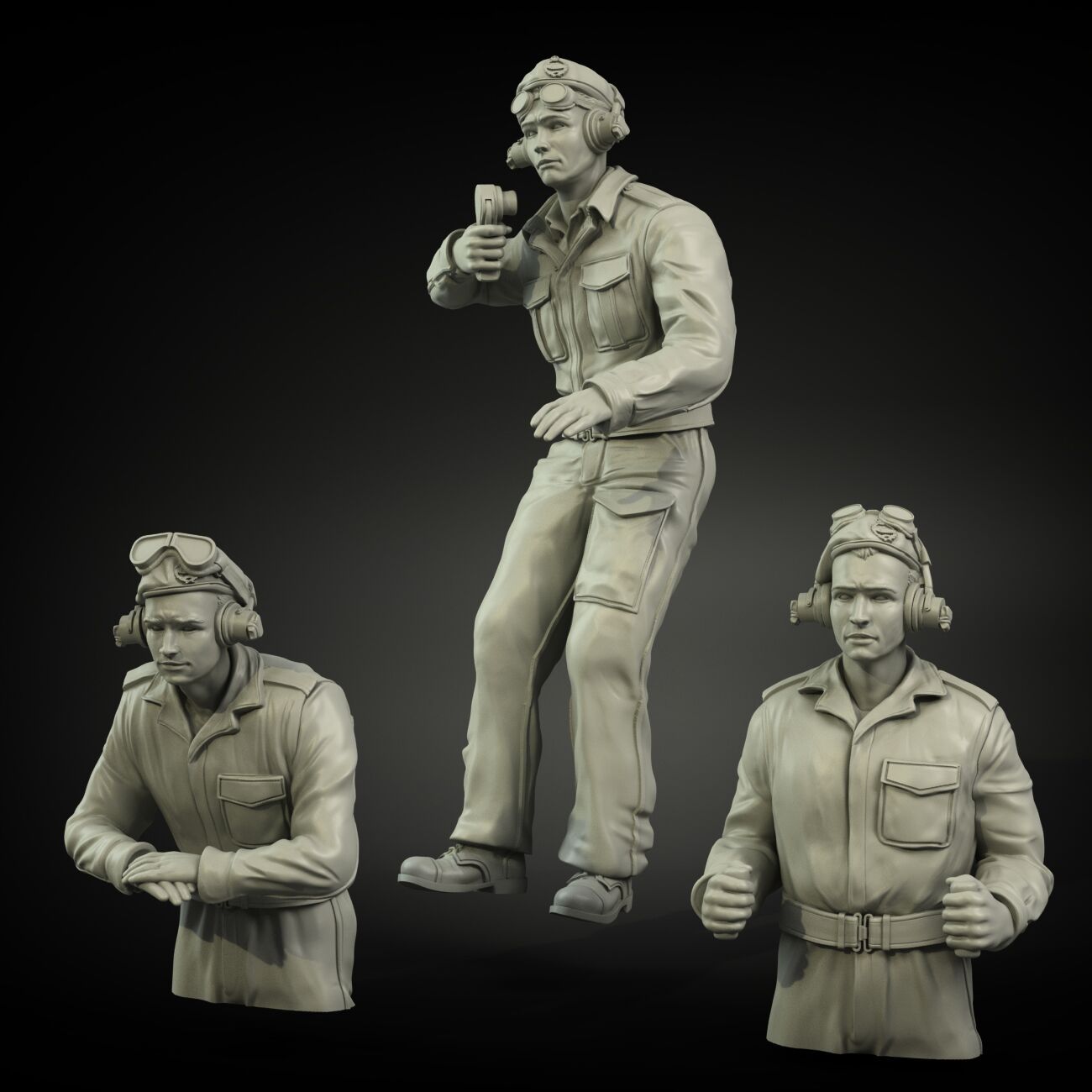1:35 British RAC North Africa & Italy late tank crew (3 figures)