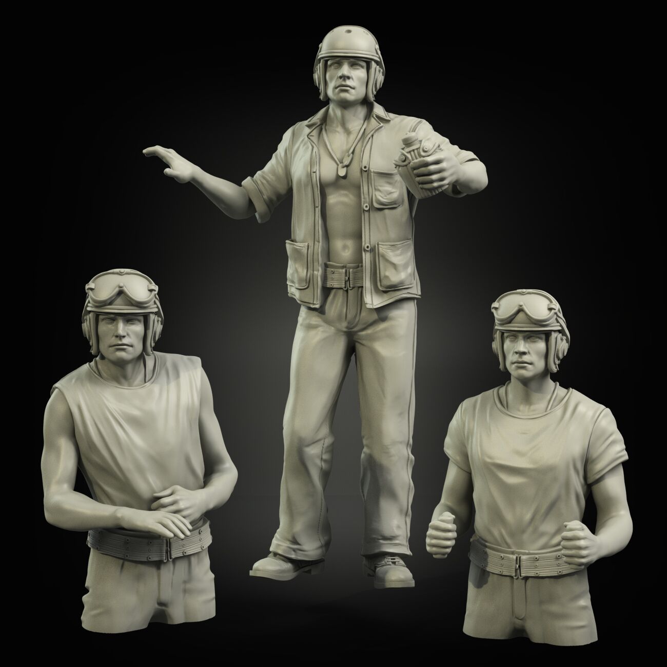 1:35 USMC (PTO) Sherman late tank crew (3 figures)