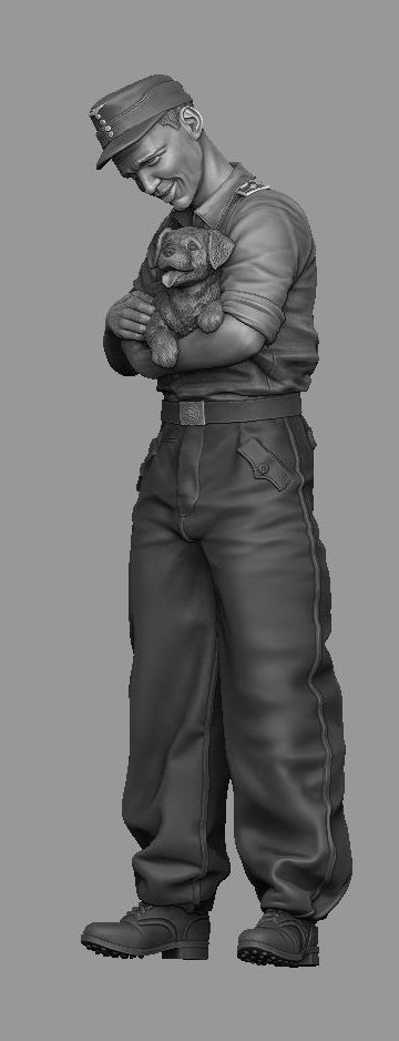 1:35 StuG driver with puppy