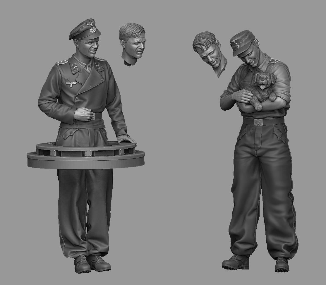 1:35 StuG crew with puppy set