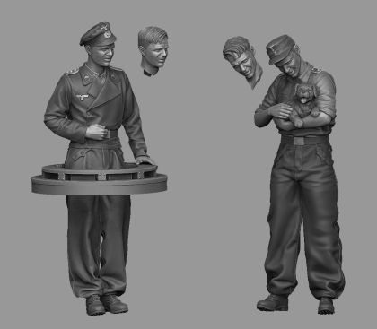 1:35 StuG crew with puppy set
