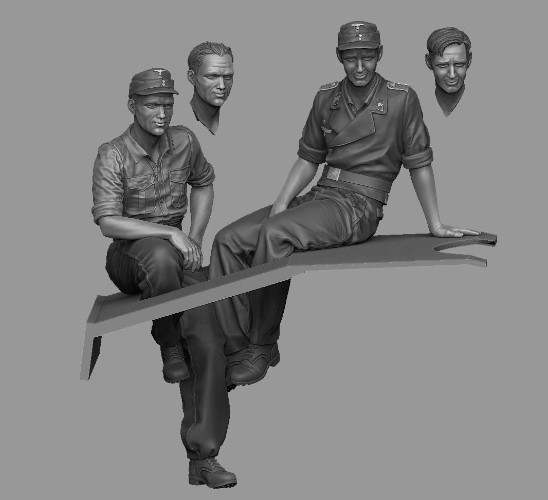1:35 StuG crew at rest set
