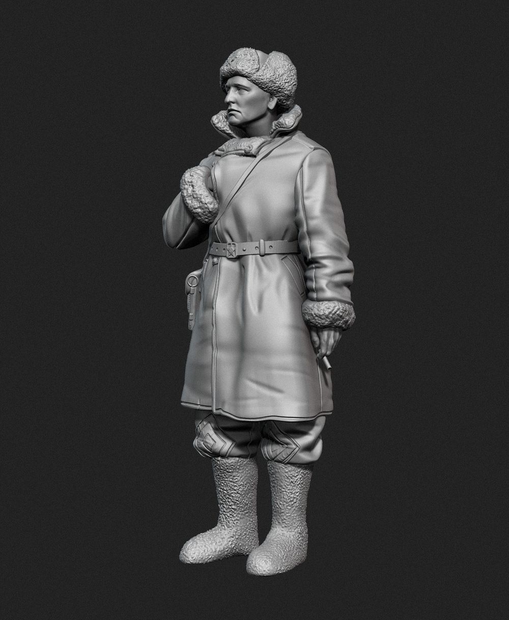 1:35 Soviet tank officer in sheepskin coat No.1