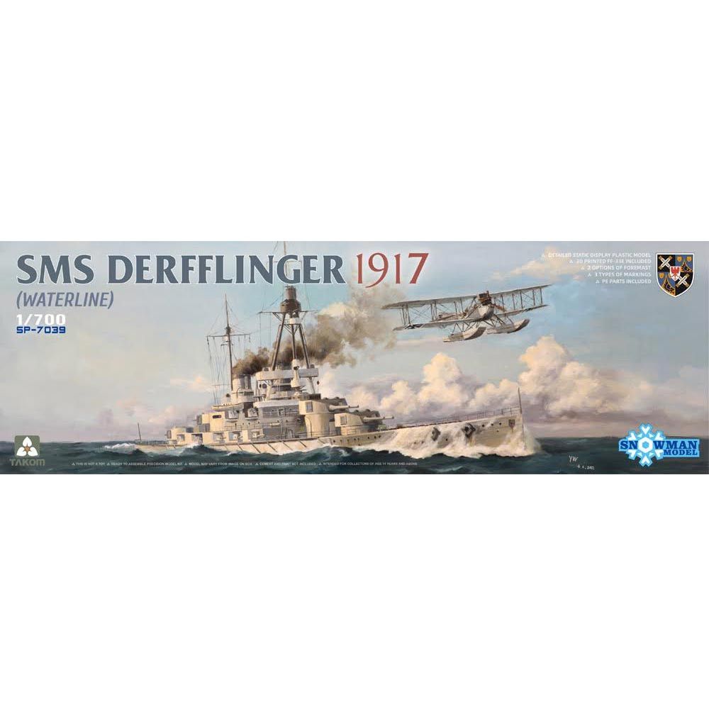 1:700 SMS Derfflinger 1917 (Waterline with 3D printed FF-33E)