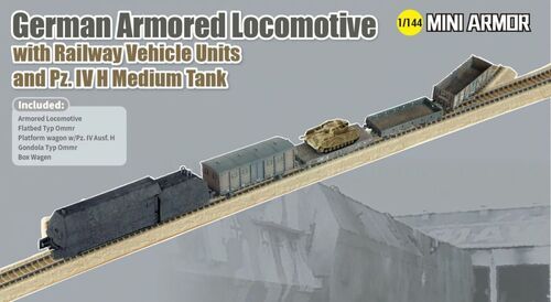 1:144 German Armored Locomotive with Railway Vehicle Units and Pz.IV H Medium Tank