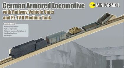 1:144 German Armored Locomotive with Railway Vehicle Units and Pz.IV H Medium Tank