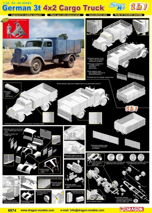 1:35 German 3T 4X2 Cargo Truck (2in1)