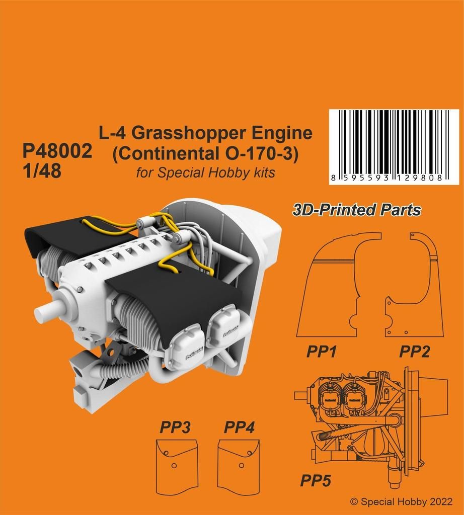 1:48 L-4 Grasshopper Engine (Continental O-170-3)