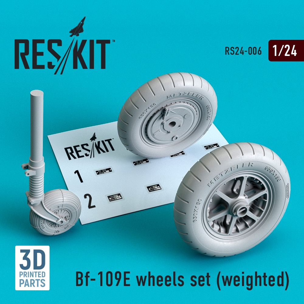 1:24 Bf-109E wheels set (weighted)