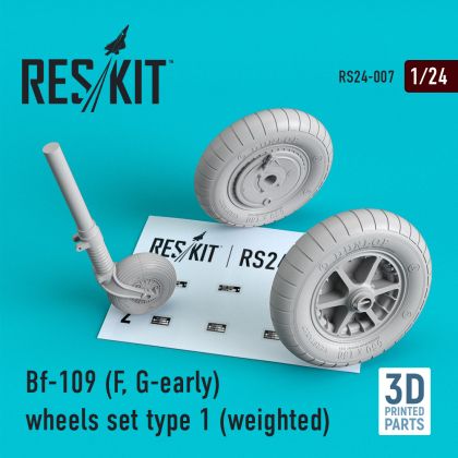 1:24 Bf-109F/Bf-109G-early) wheels set type 1 (weighted