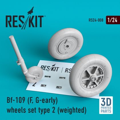 1:24 Bf-109F/Bf-109G-early) wheels set type 2 (weighted)
