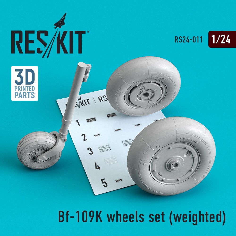 1:24 Bf-109K wheels set (weighted)