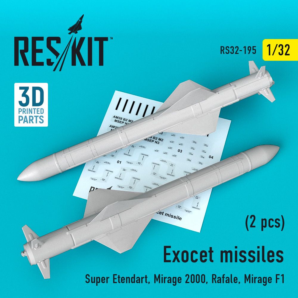 1:32 Exocet missiles (2 pcs) (Dassault Super Etendard, Mirage 2000, Rafale, Mirage F1)