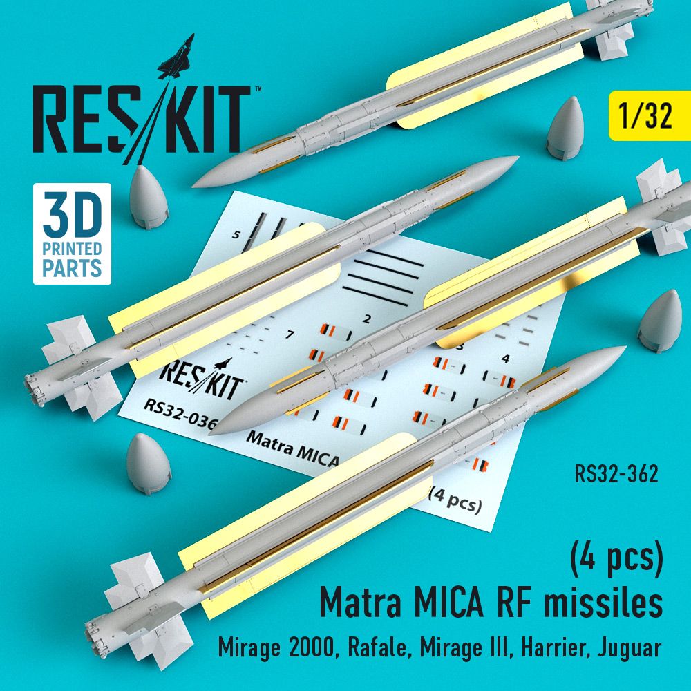 1:32 Matra MICA RF missiles (4 pcs) (Mirage 2000, Rafale, Mirage III, Harrier, Jaguar)