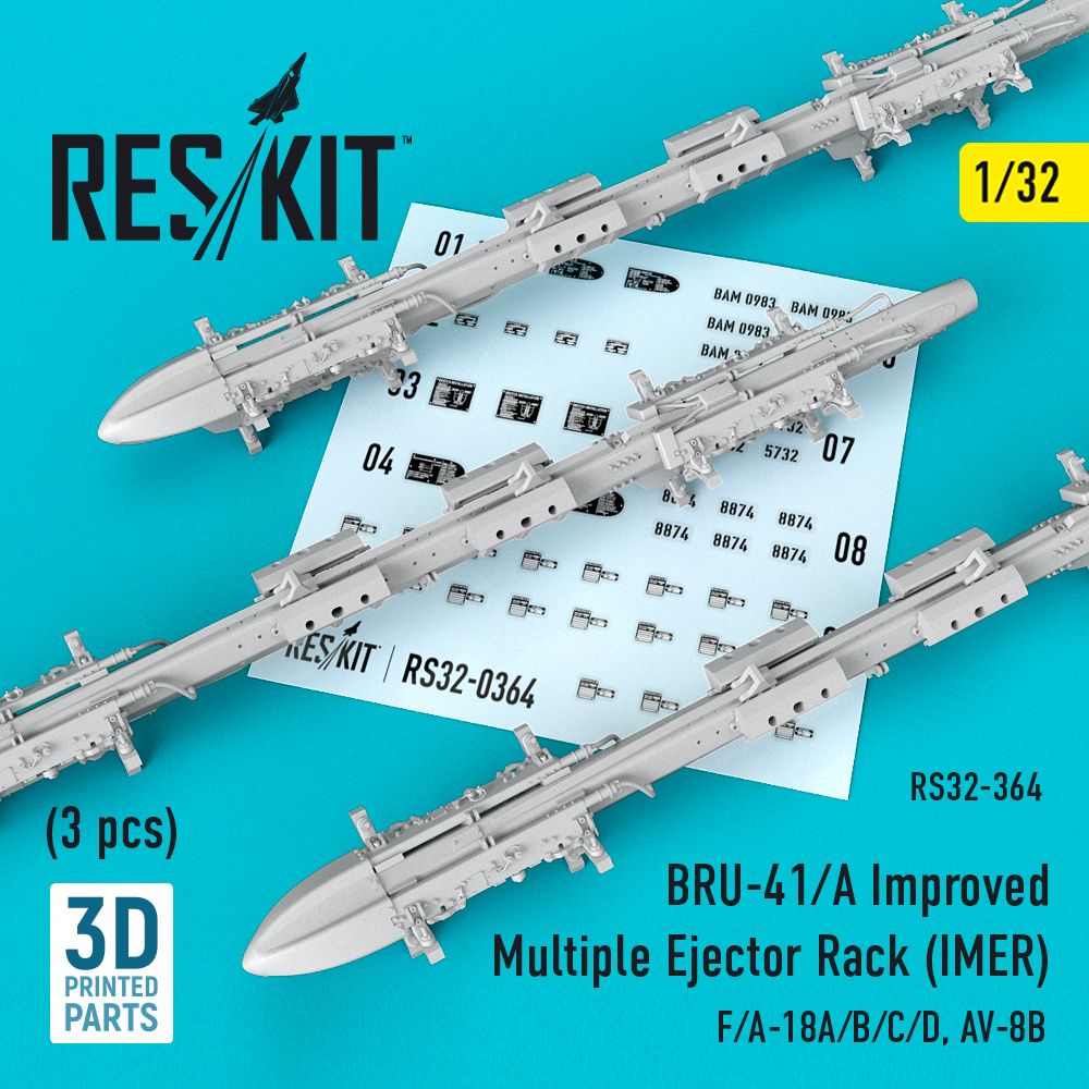 1:32 BRU-41/A Improved Multiple Ejector Rack (IMER) (3 pcs) (Boeing F/A-18A/B/C/D, AV-8B)
