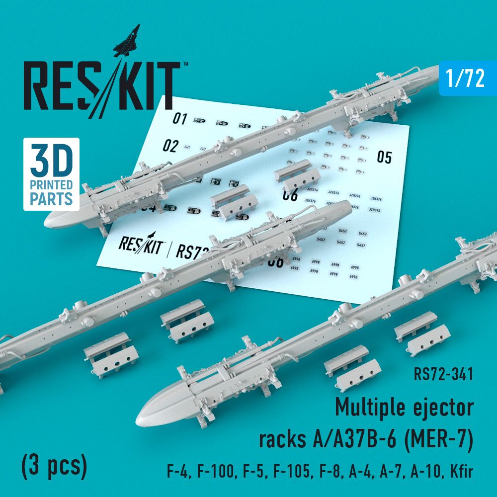 1:72 Multiple ejector racks A/A37B-6 (MER-7) (3 pcs) (F-4, F-100, F-5, F-105, F-8, A-4, A-7, A-10, Kfir)