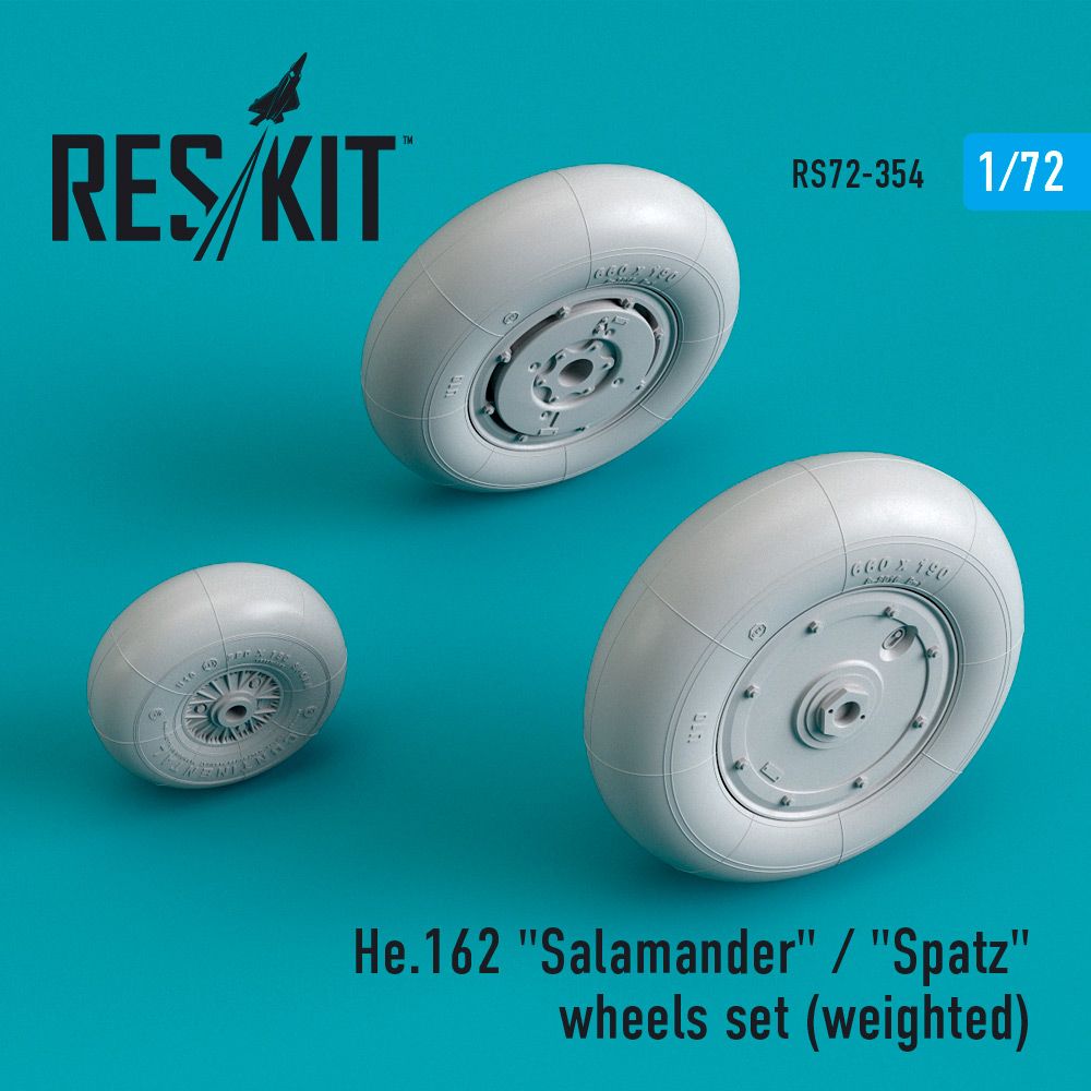 1:72 He-162 Salamander / Spatz wheels set (weighted)
