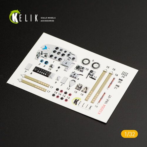 1:32 Yak-9T interior 3D decals for ICM kit