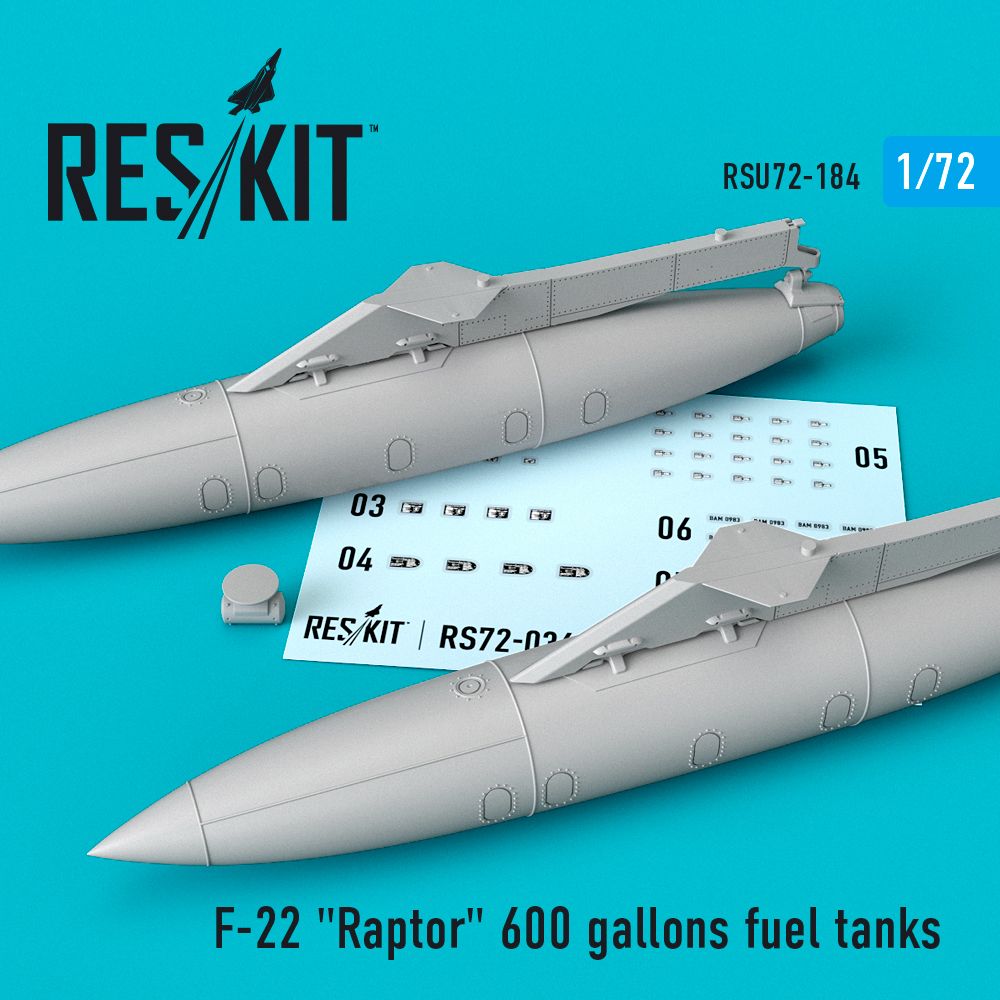 1:72 F-22 Raptor 600 gallons fuel tanks