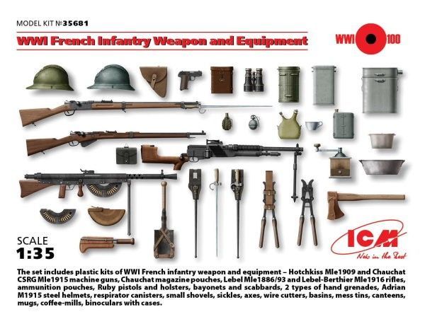 1:35 WW.I. French Infantry Weapon and Equipment