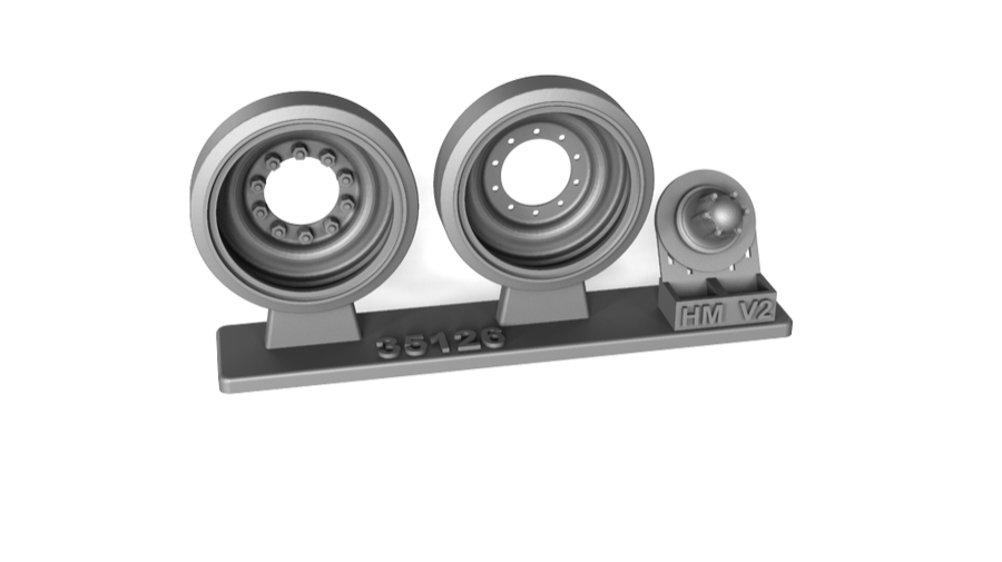 1:35 STEEL WHEELS FOR M60A1-A3 AND MAGACH 6, TYPE 2, COMPLETE SET WITH 14 WHEELS