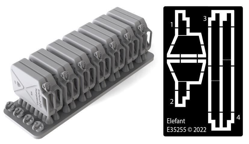 1:35 PZ. III L JERRY CANS RACK WITH CANS 