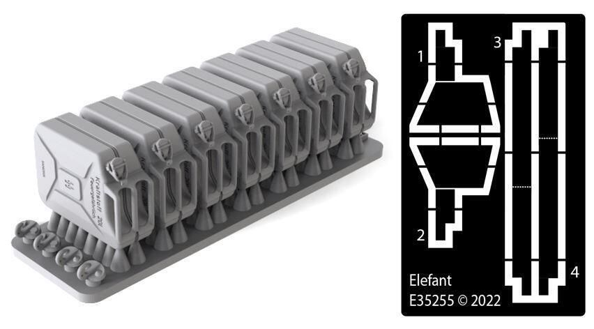 1:35 PZ. III L JERRY CANS RACK WITH CANS 