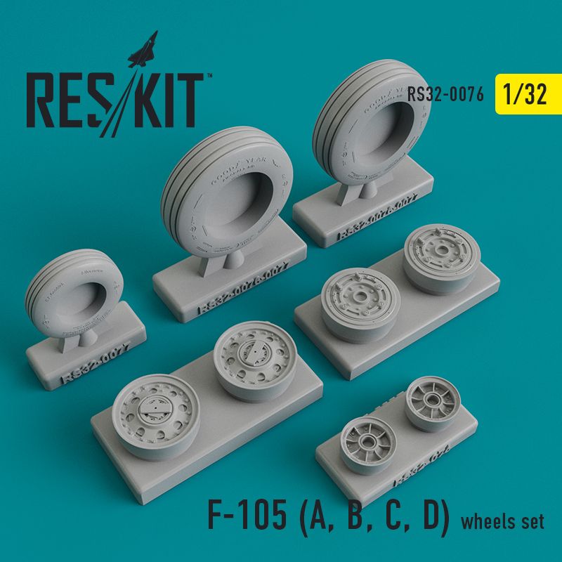 1:32 F-105 Thunderchief (F-105A, F-105B, F-105C, F-105D) wheels set