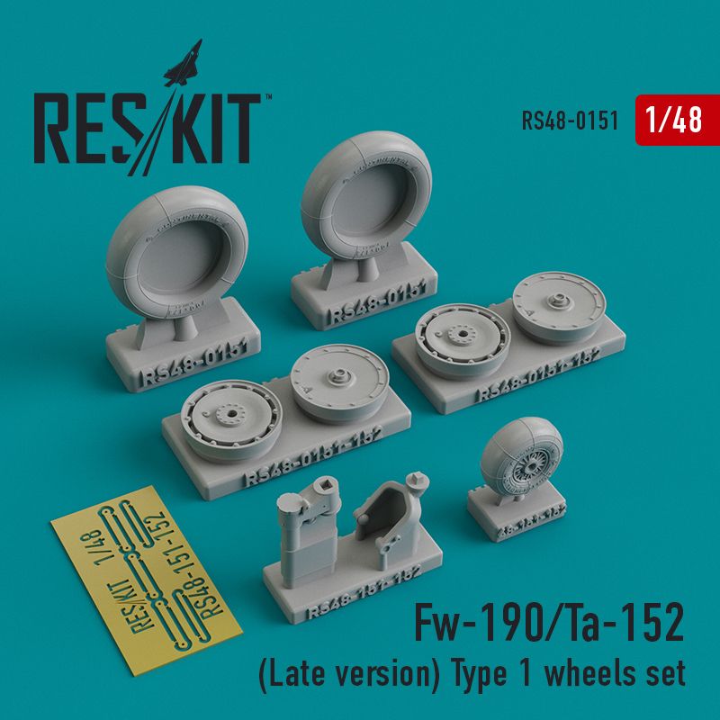 1:48 Fw-190/Ta-152 (Late version) Type 1 wheels set