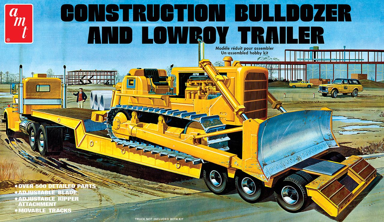 1:25 Construction Bulldozer and Lowboy Trailer