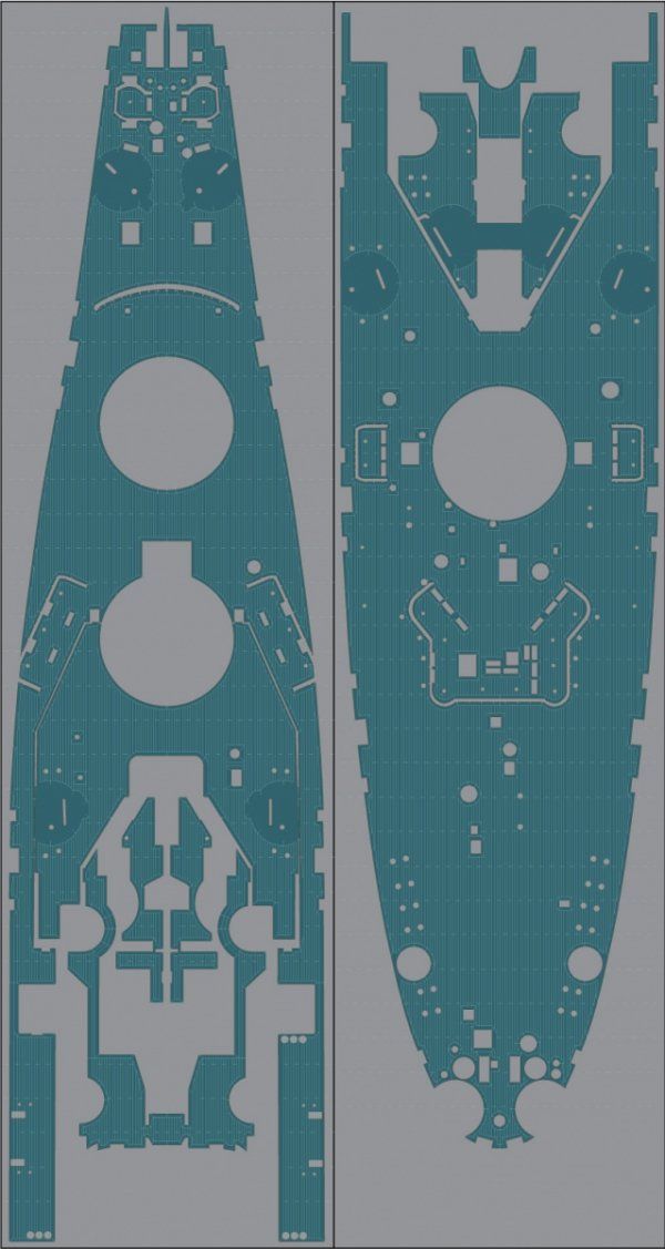 1:350 USS BB-63 Missouri Wooden Deck Blue Deck