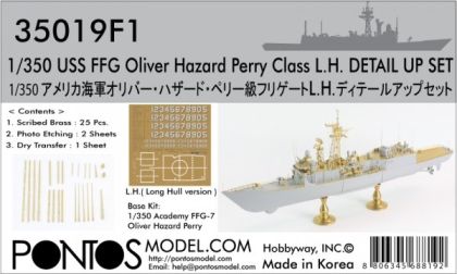 1:350 USS FFG Oliver Hazard Perry Class Long Hull Detail Up Set