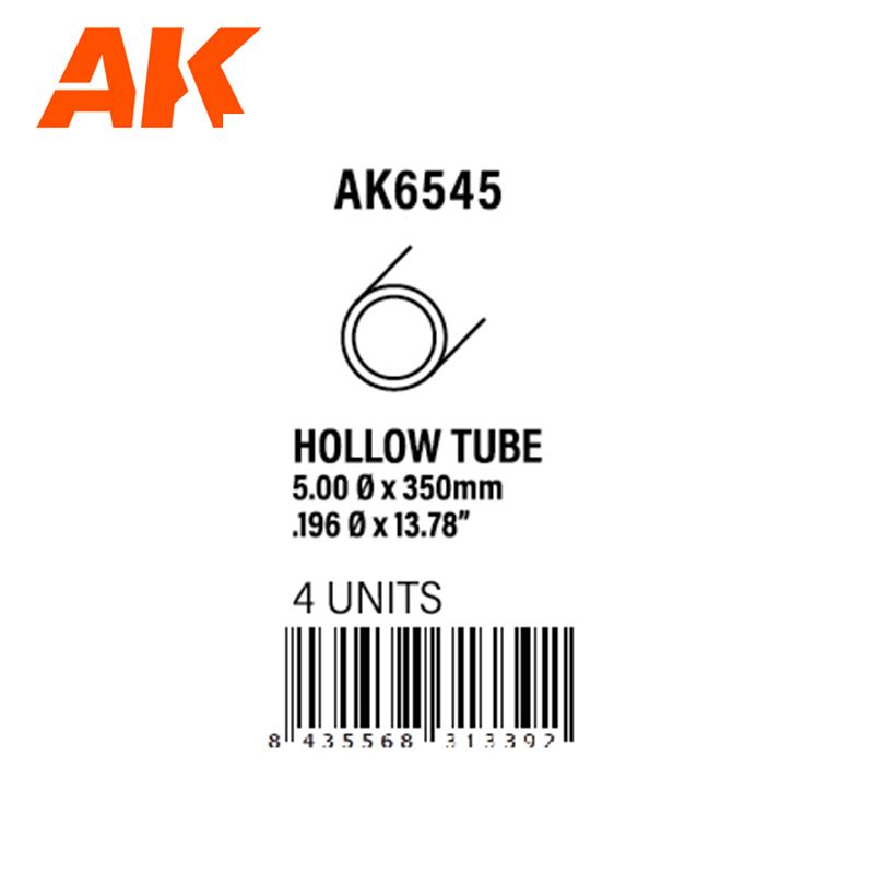 HOLLOW TUBE 5.00 DIAMETER X 350MM – STYRENE HOLLOW TUBE – (4 UNITS)